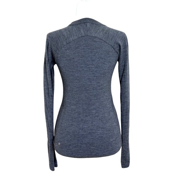 Lululemon Sit In Lotus Sweater Merino Wool Grey Long Sleeve Crew Neck Top XS - Picture 4 of 7